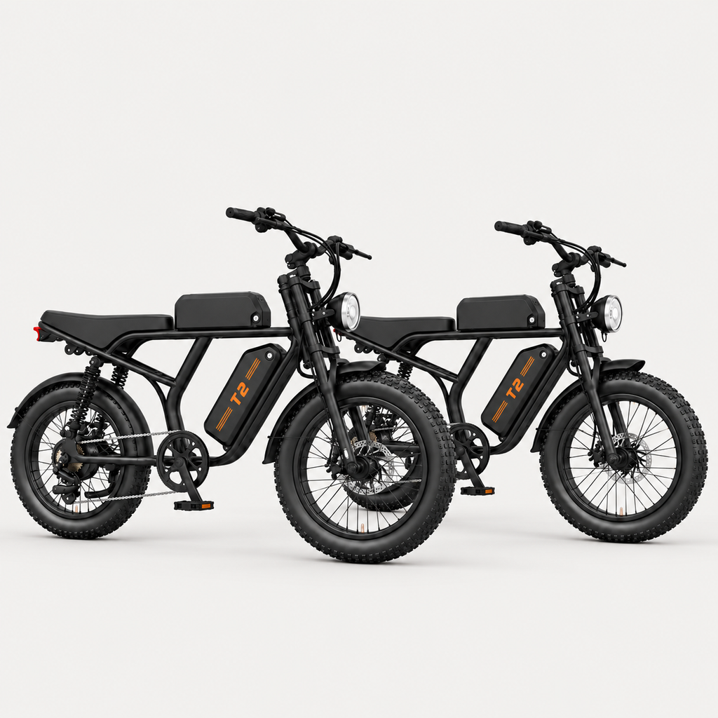 Motorcycle-Style Electric Bike Duo (2 bikes)