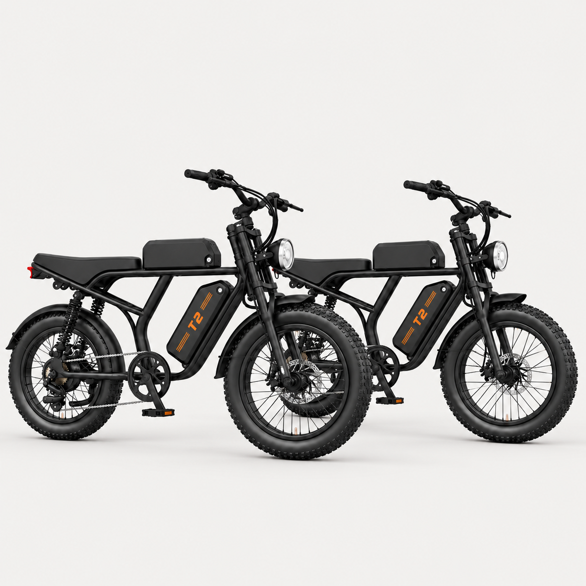 Motorcycle-Style Electric Bike Duo (2 bikes)