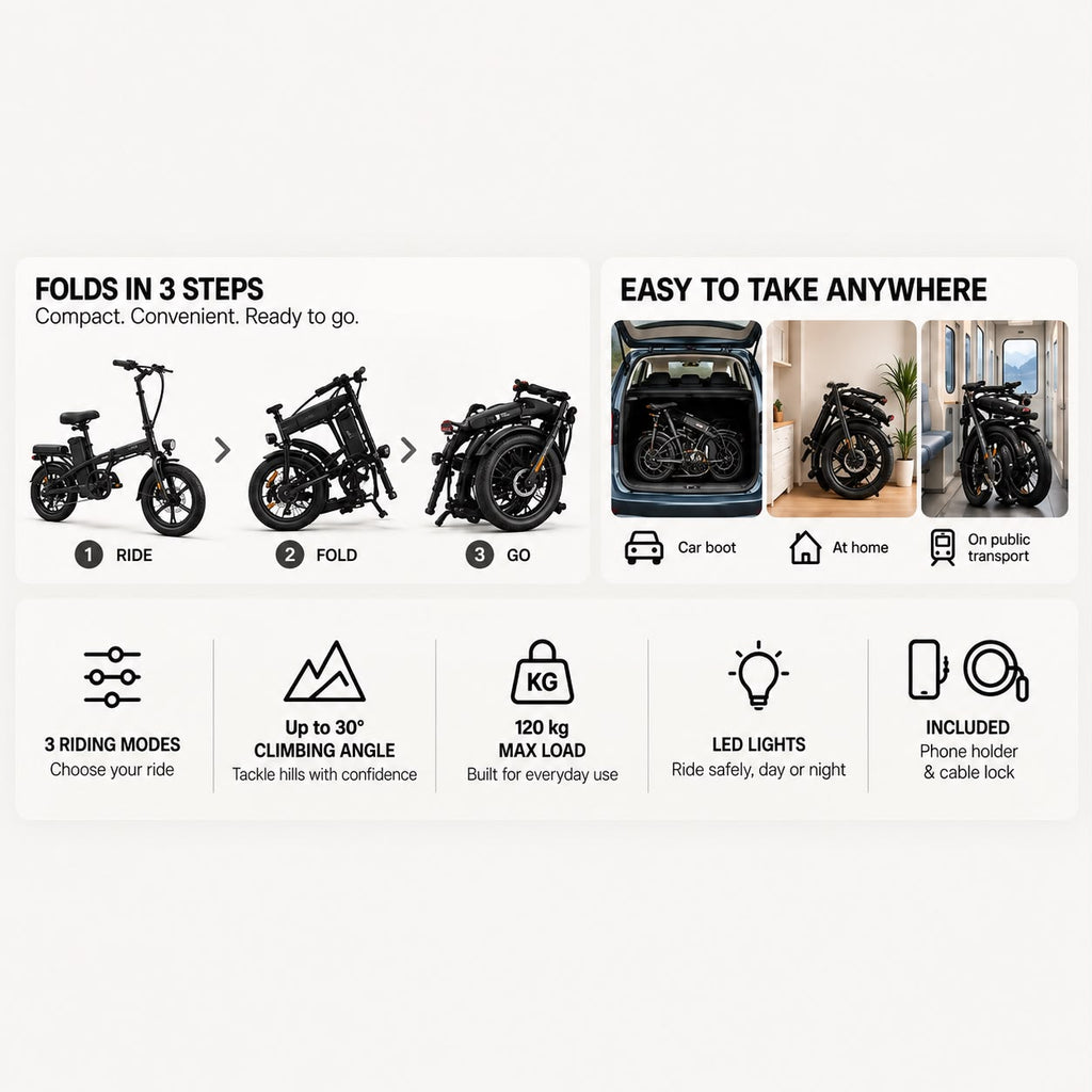 Compact Folding Electric Bike Duo, photo 3